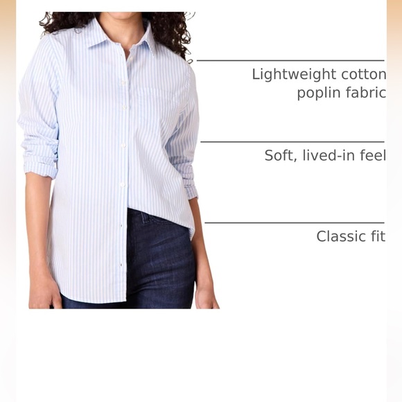 Amazon Essentials XS French blue stripe button down - Picture 7 of 9